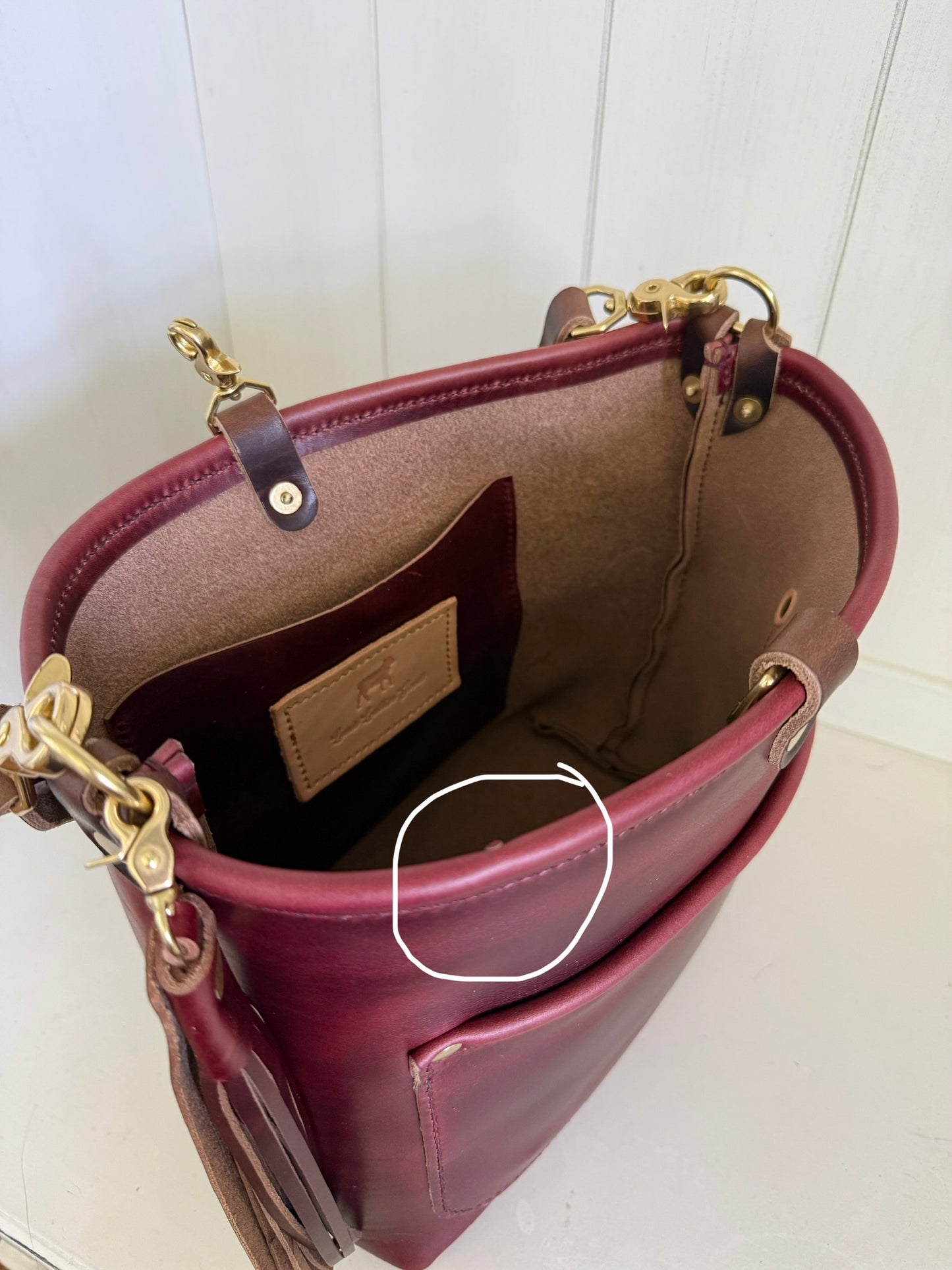 *See Description* Bennett “shorty” Bucket in Burgundy Chromexcel Horween