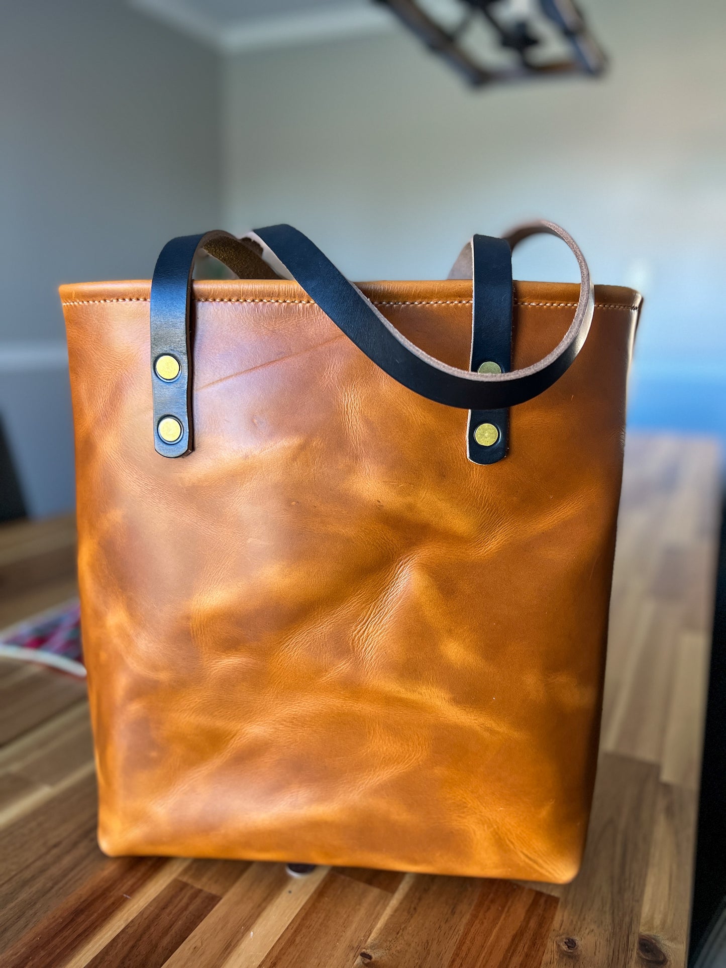 Tall Tote in Butterscotch Horween