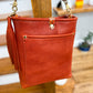 Bennett Bucket in Brick Bison Full Grain Leather w/Candy Strap