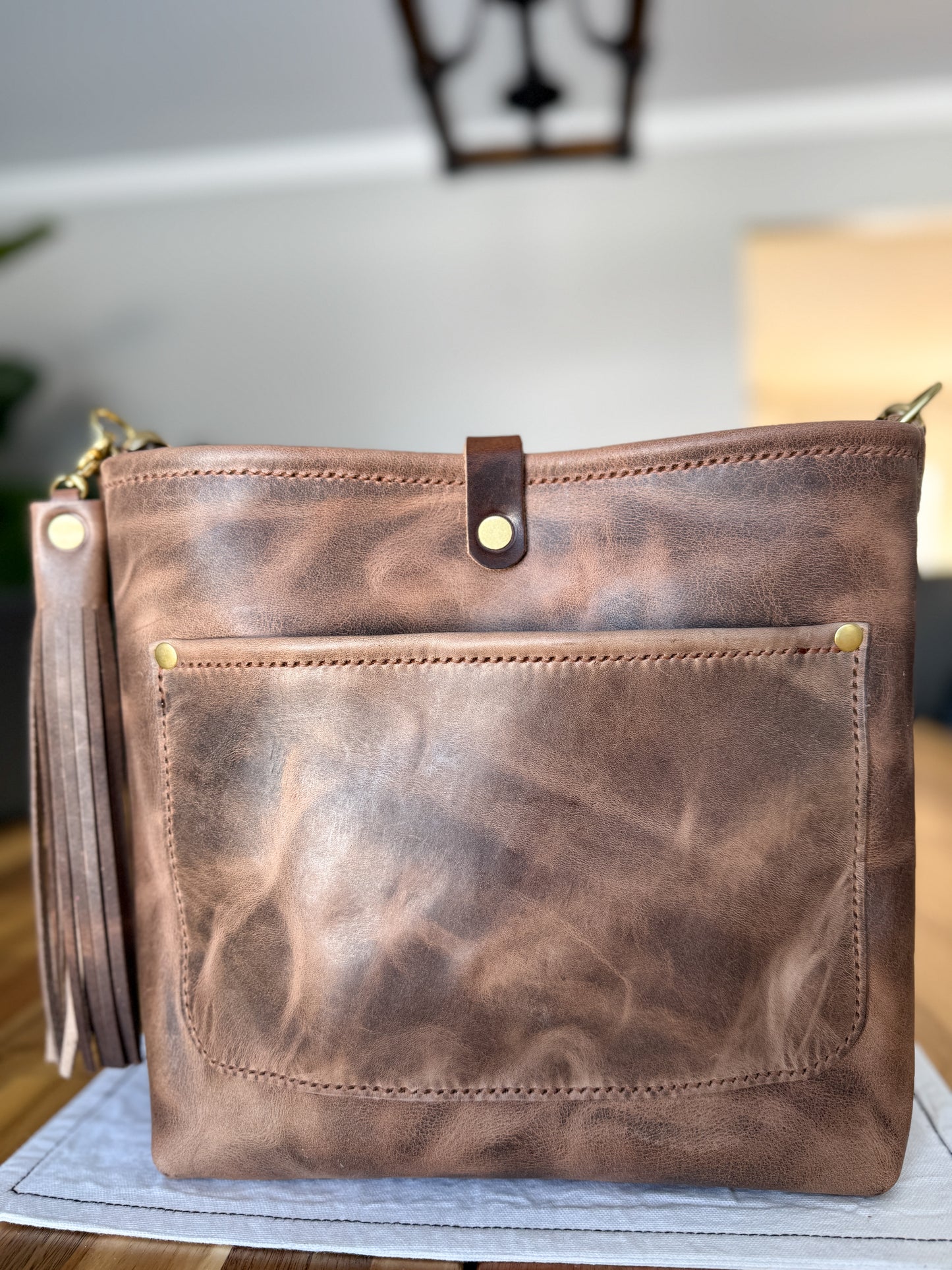 Bennett “shorty” Bucket in Horween Krypto Vetiver Leather