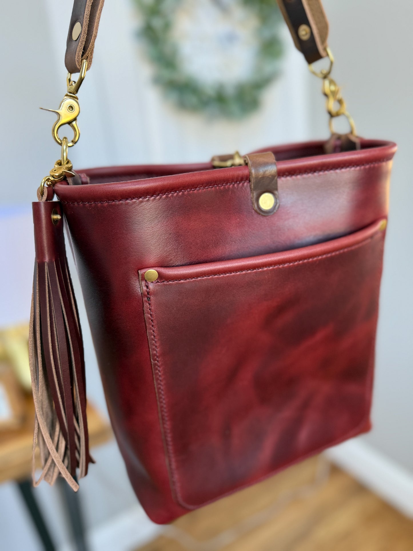 Bennett Bucket in Burgundy Chromexcel Horween