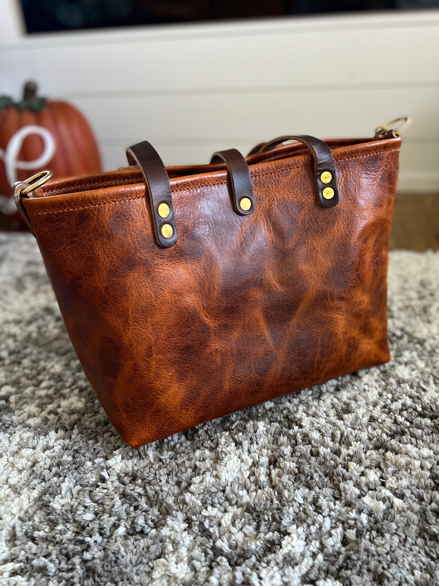 East-West Tote in Maple Glazed Bison