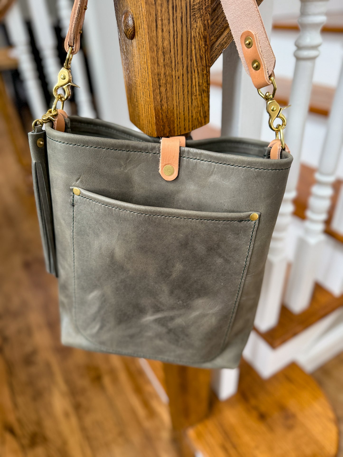 Bennett Bucket in Seagrass Derby Horween