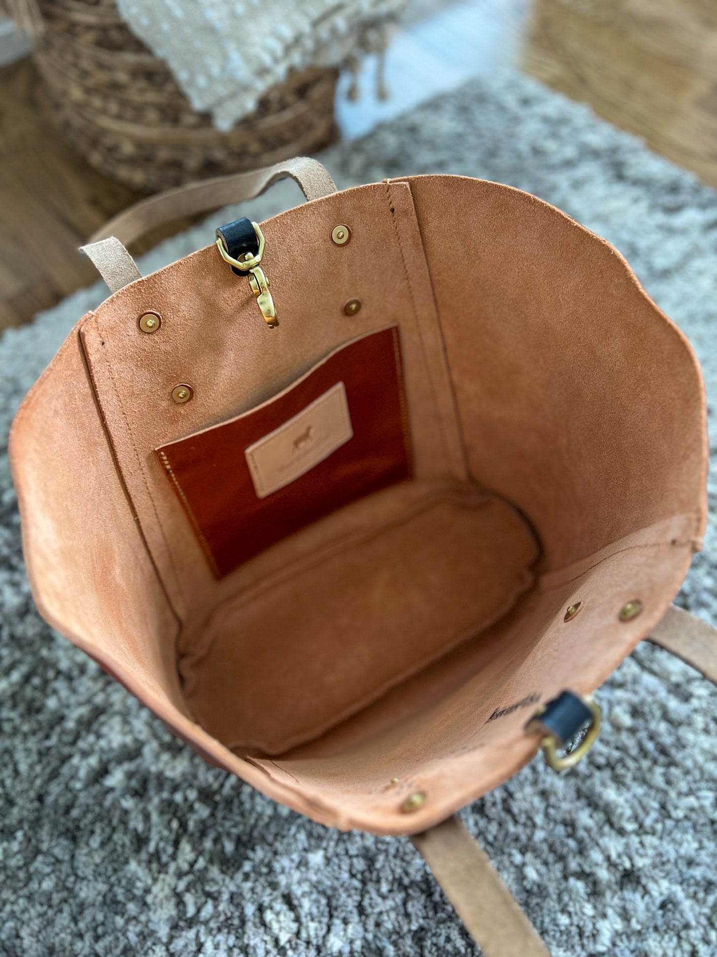 Large Shopper Tote in Horween English Tan Derby Leather