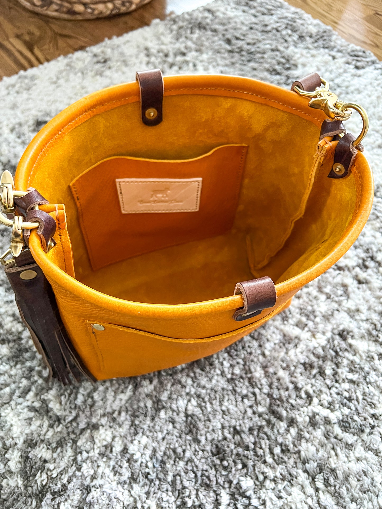 Bennett “shorty” Bucket in Italian Mustard Vachetta