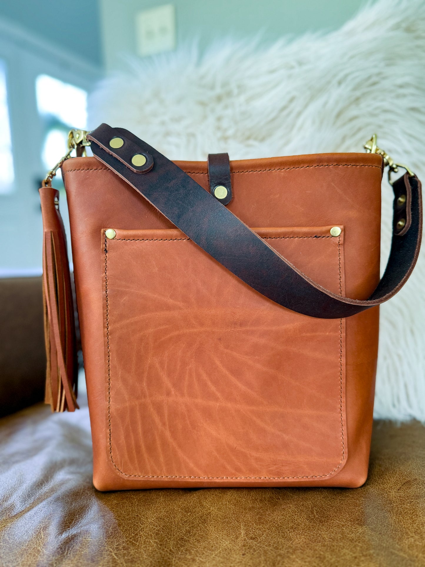 Bennett Bucket in Tawny Full Grain Leather