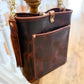 Bennett Bucket in Coffee Full Grain Bison Leather w/Dyed Strap
