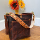 Bennett Bucket in Coffee Full Grain Bison Leather w/Dyed Strap
