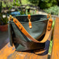 Hobo Bucket in Evergreen Vachetta
