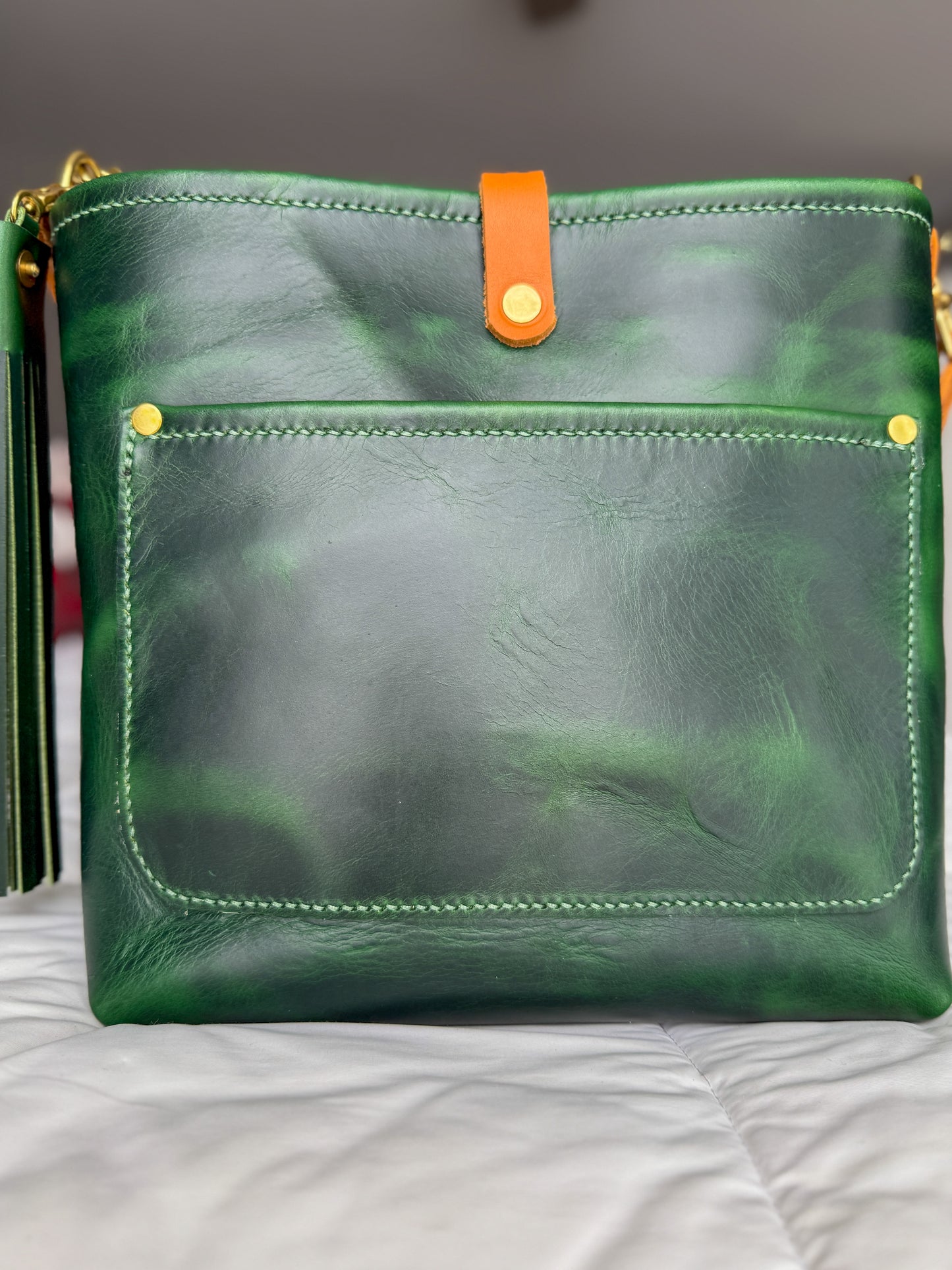 Bennett “shorty” Bucket in Emerald Horween Puttman Leather
