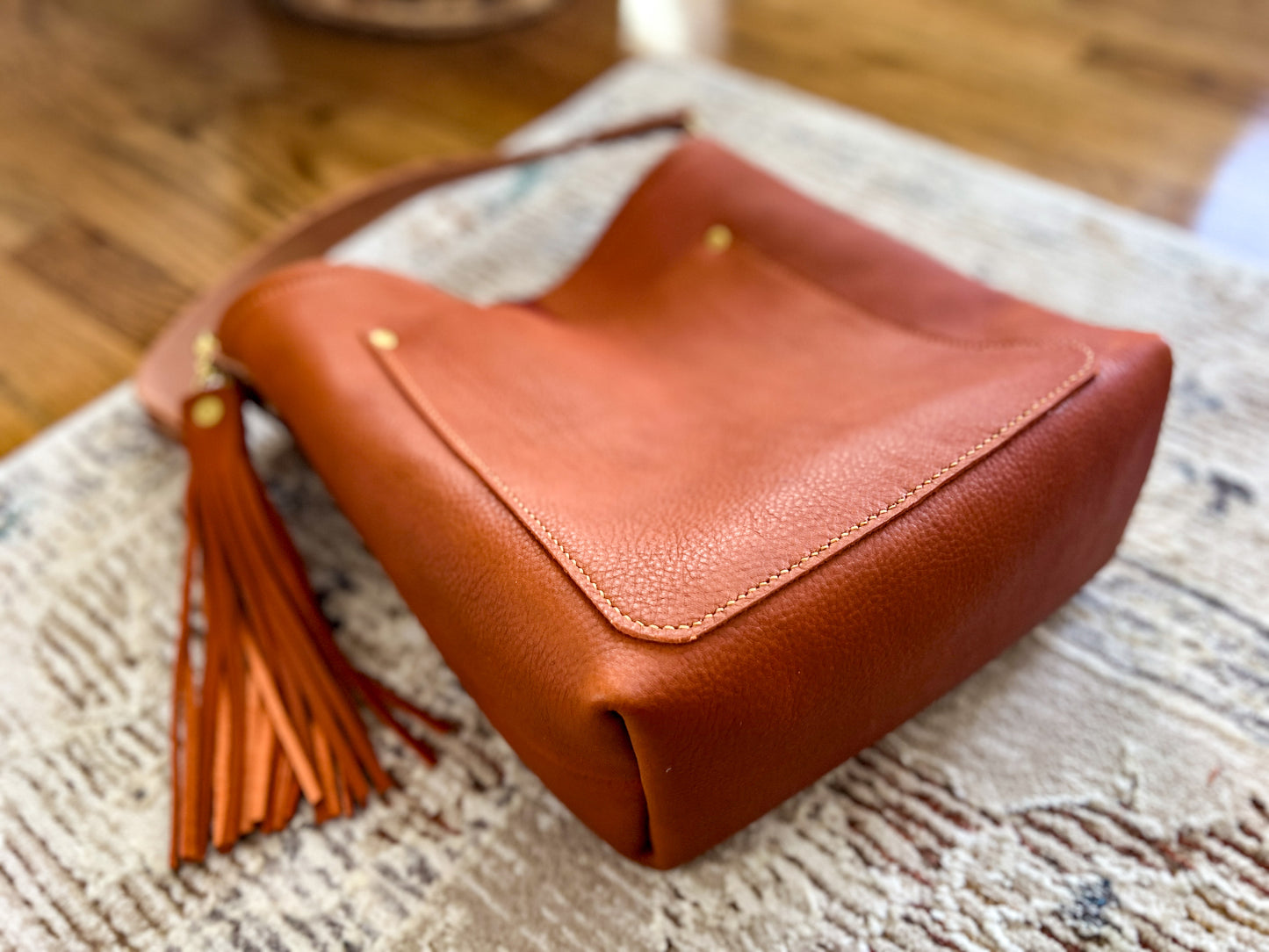 Bennett Bucket in Full Grain Cypress Leather