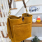 Bennett Bucket in Goldenrod Full Grain Bison