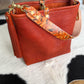 Hobo Bucket in Brick Full Grain Bison w/Candy Strap