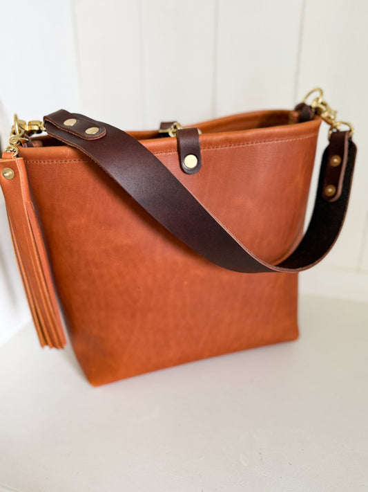 Hobo Bucket in Tawny Full Grain Leather