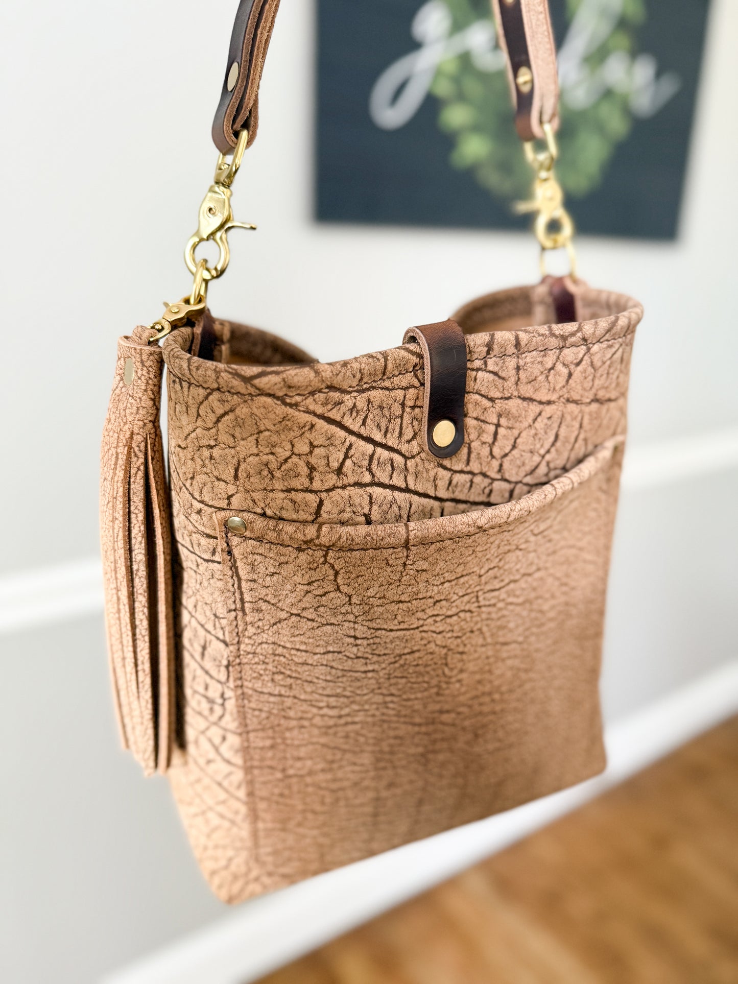 Bennett Bucket in Riverstone Full Grain Bison