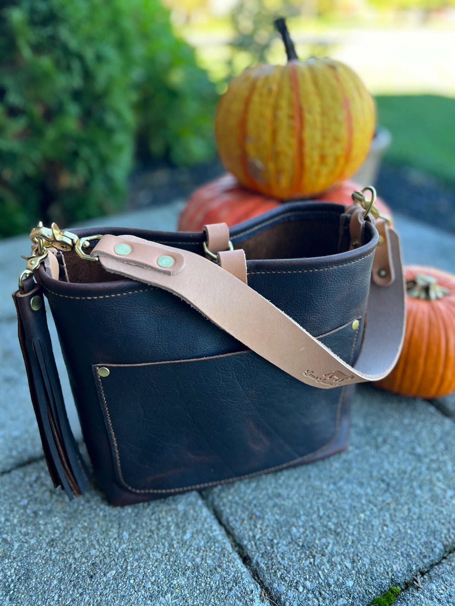 Bennett “shorty” Bucket in Brown Kodiak Full Grain Leather