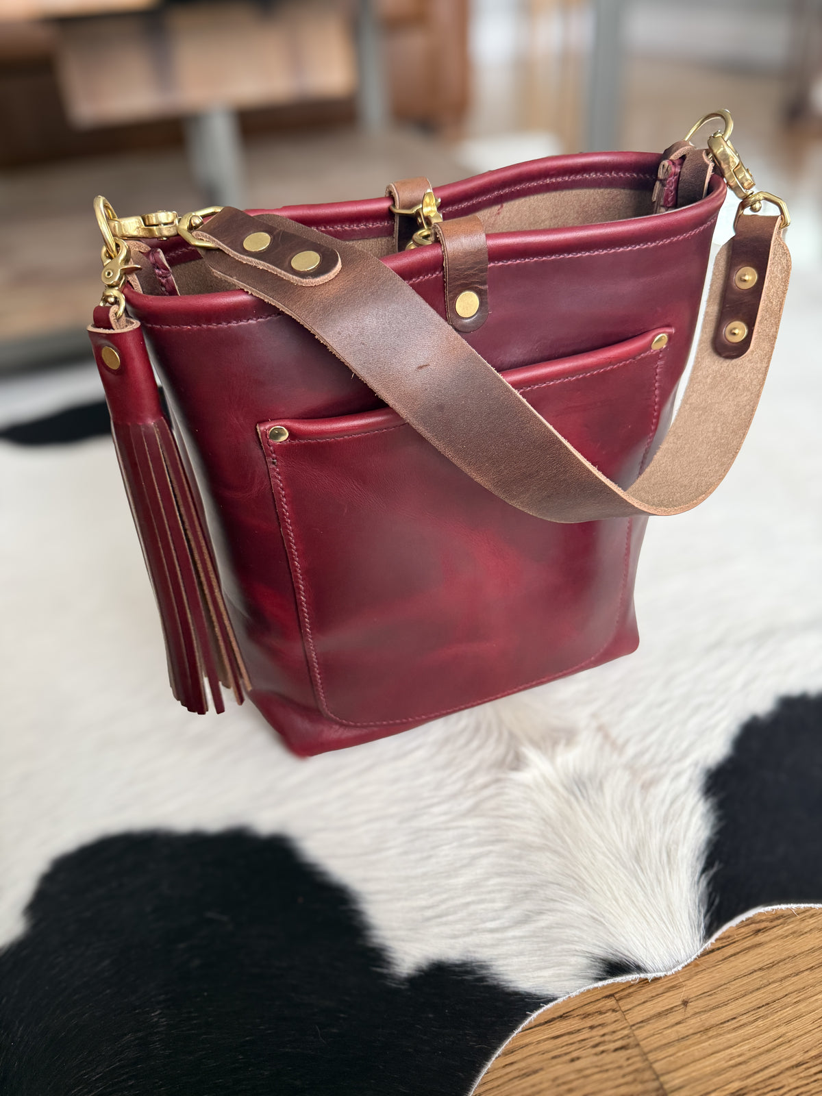 Bennett Bucket in Burgundy Chromexcel Horween