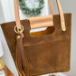Utility Tote in Tobacco and Vachetta Leather