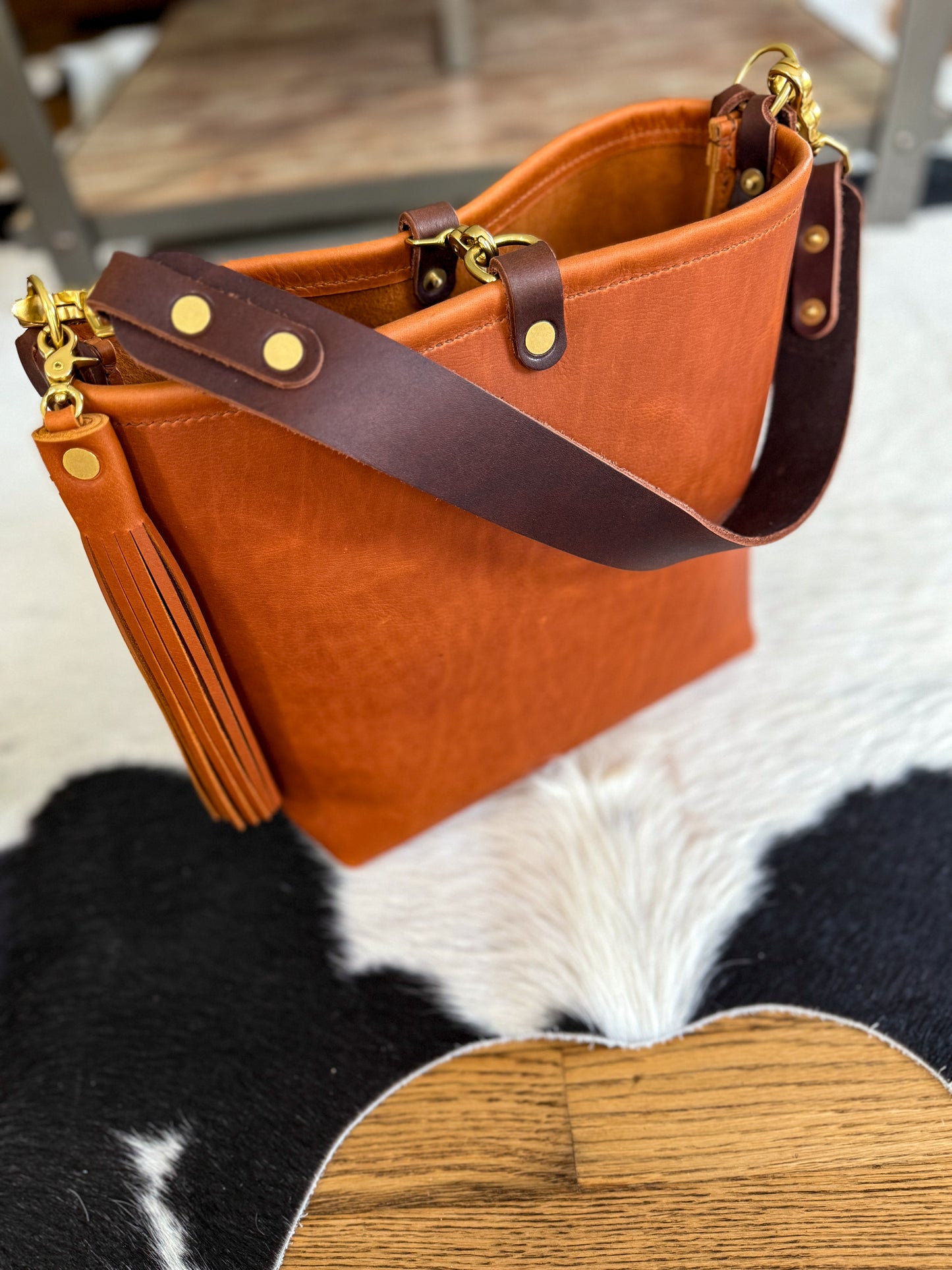 Bennett Bucket in Tawny Full Grain Leather