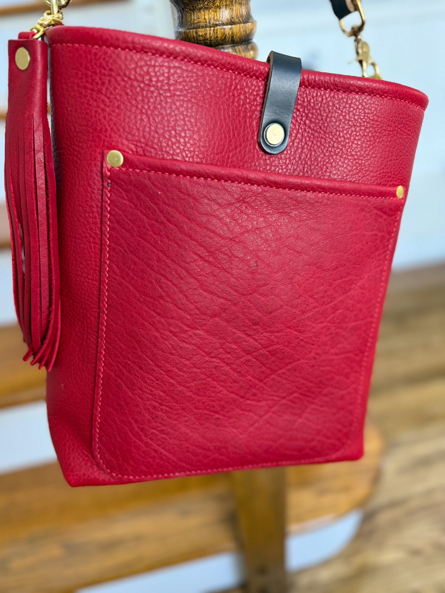 Bennett Bucket in Full Grain Red Bison