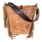 Western Bennett Bucket in Horween Natural Derby w/fringe