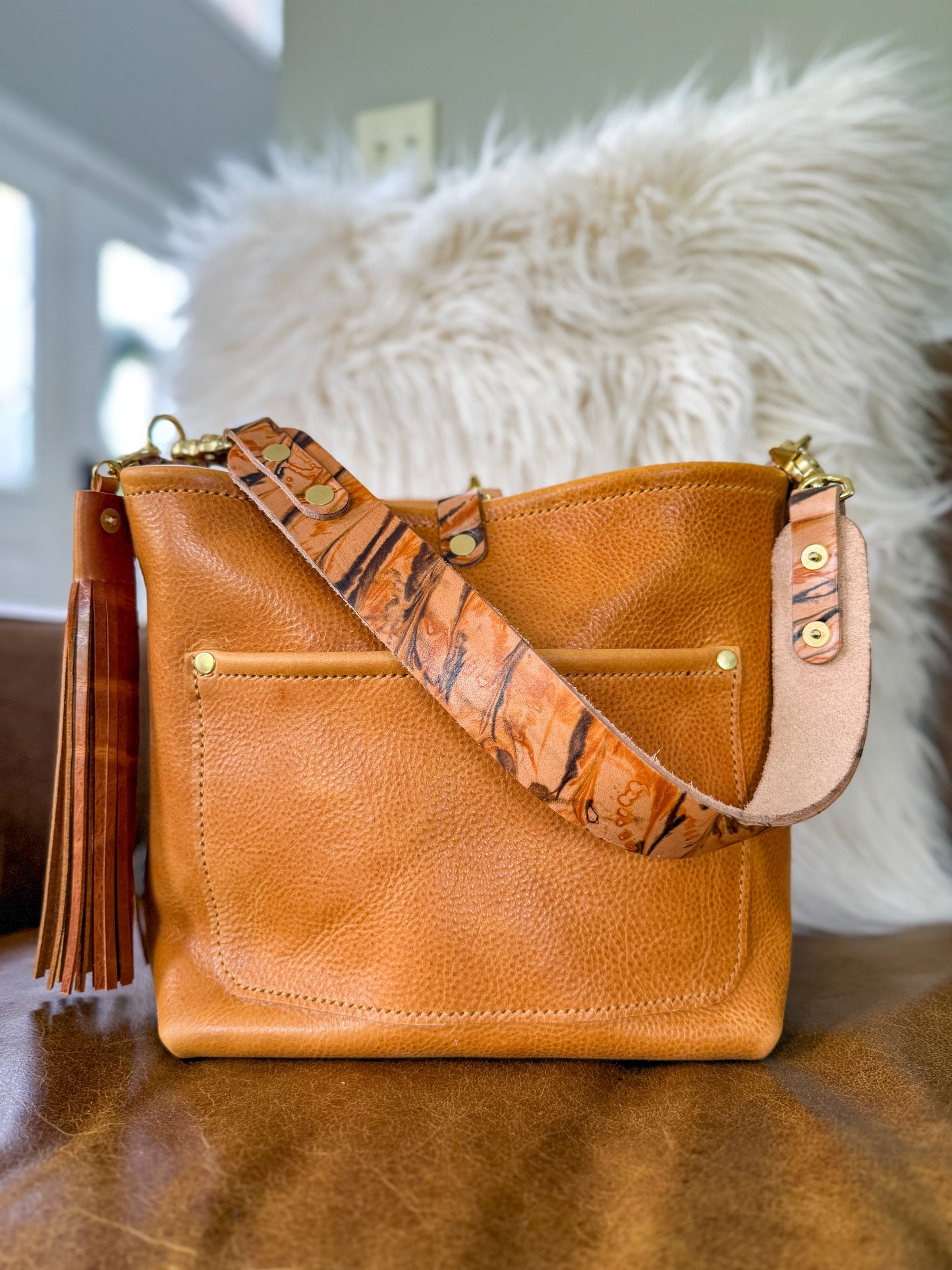 Bennett “shorty” Bucket in Honey Saffron Italian Leather