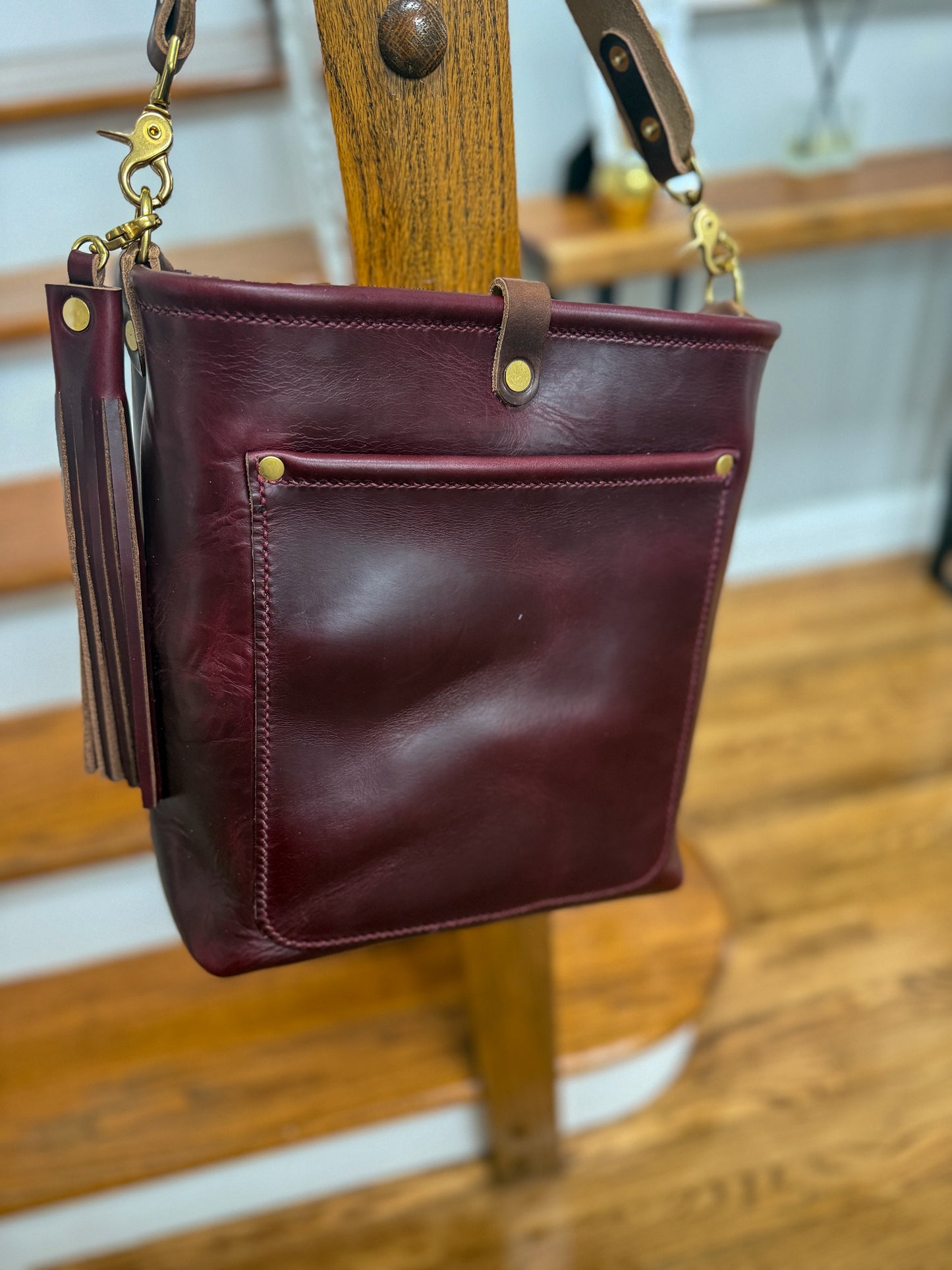 Bennett Bucket in Black Cherry Horween Chromexcel
