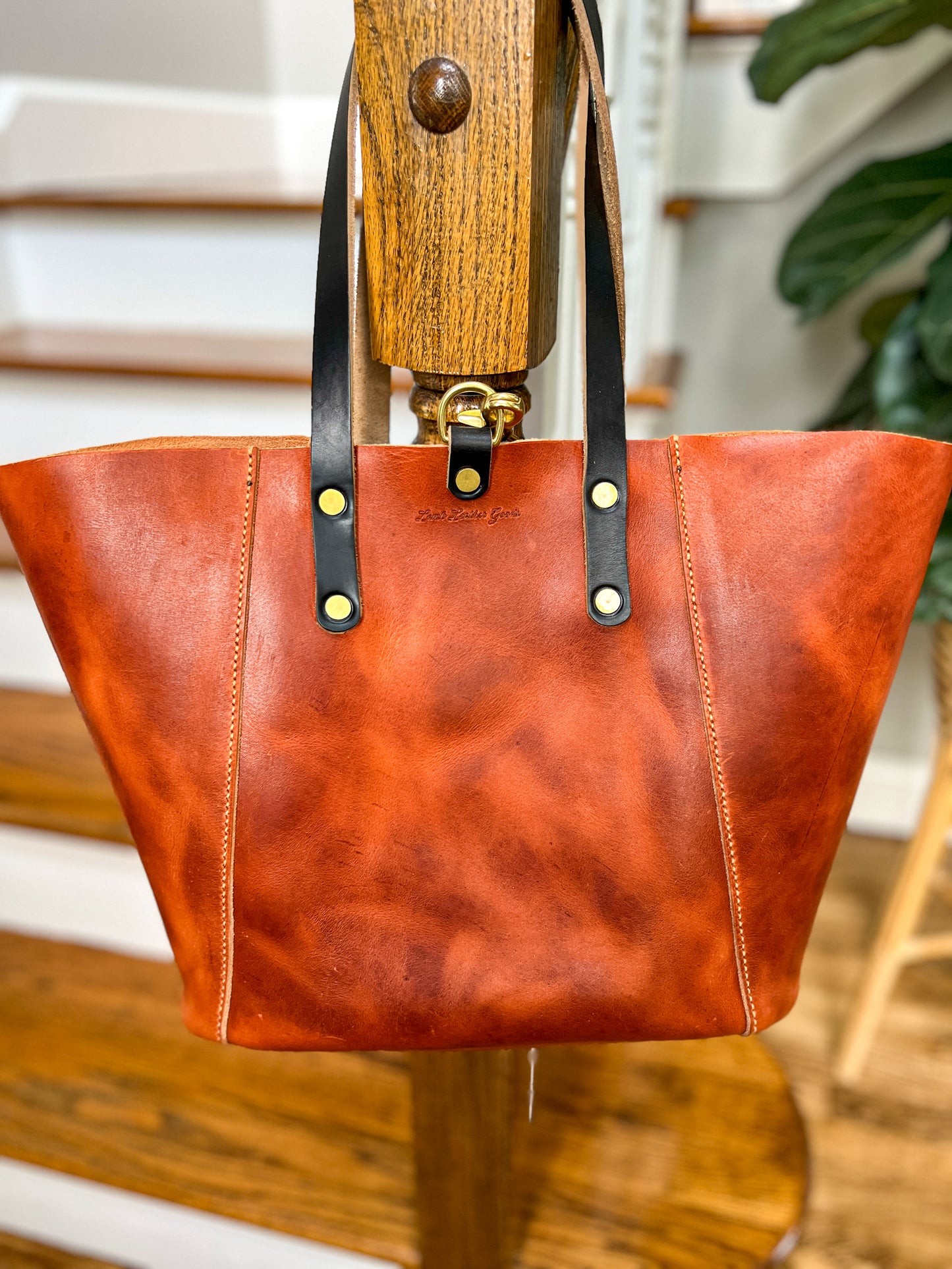 Large Shopper Tote in Horween English Tan Derby Leather