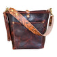 Bennett Bucket in Coffee Full Grain Bison Leather w/Dyed Strap