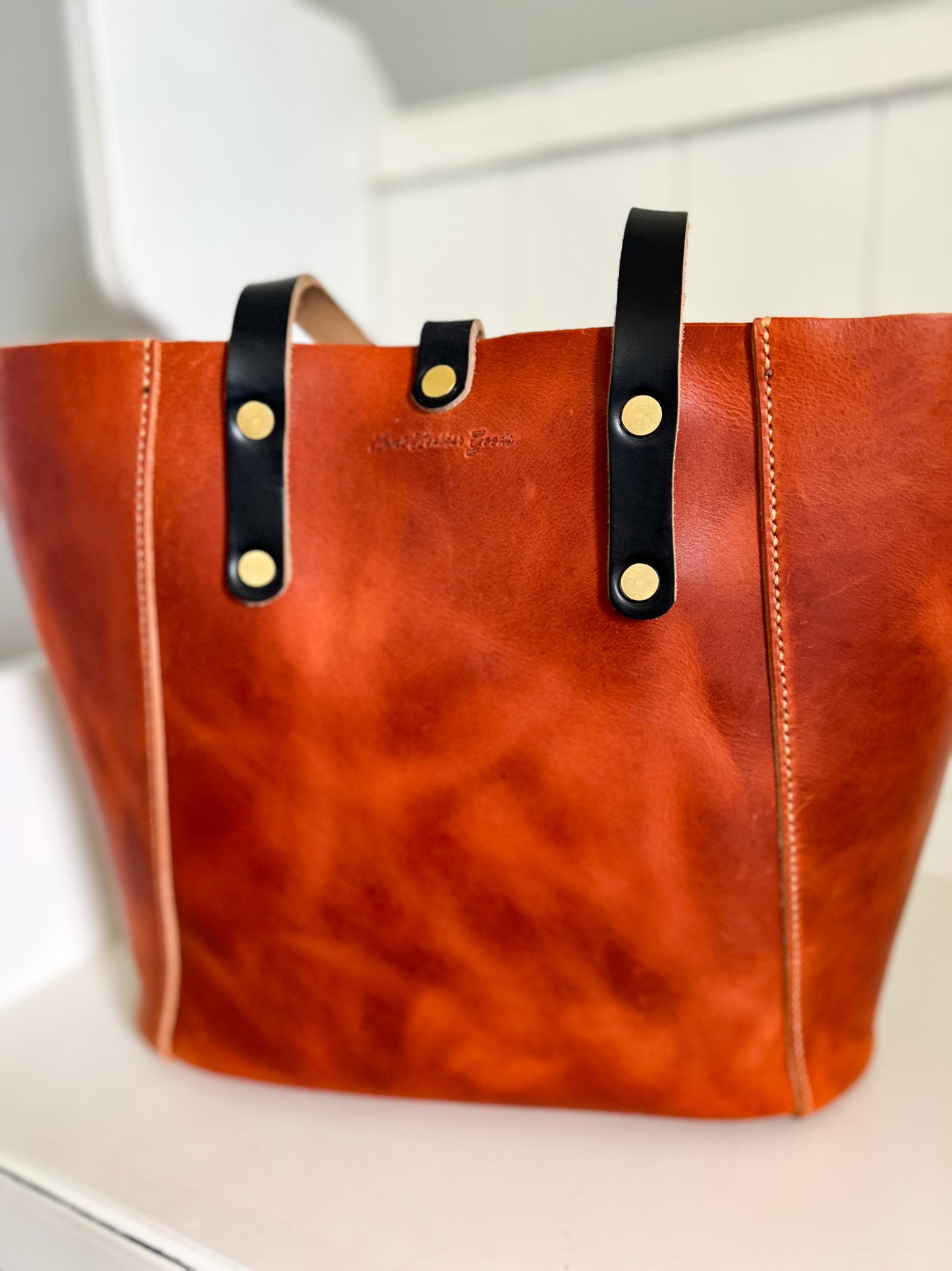 Large Shopper Tote in Horween English Tan Derby Leather