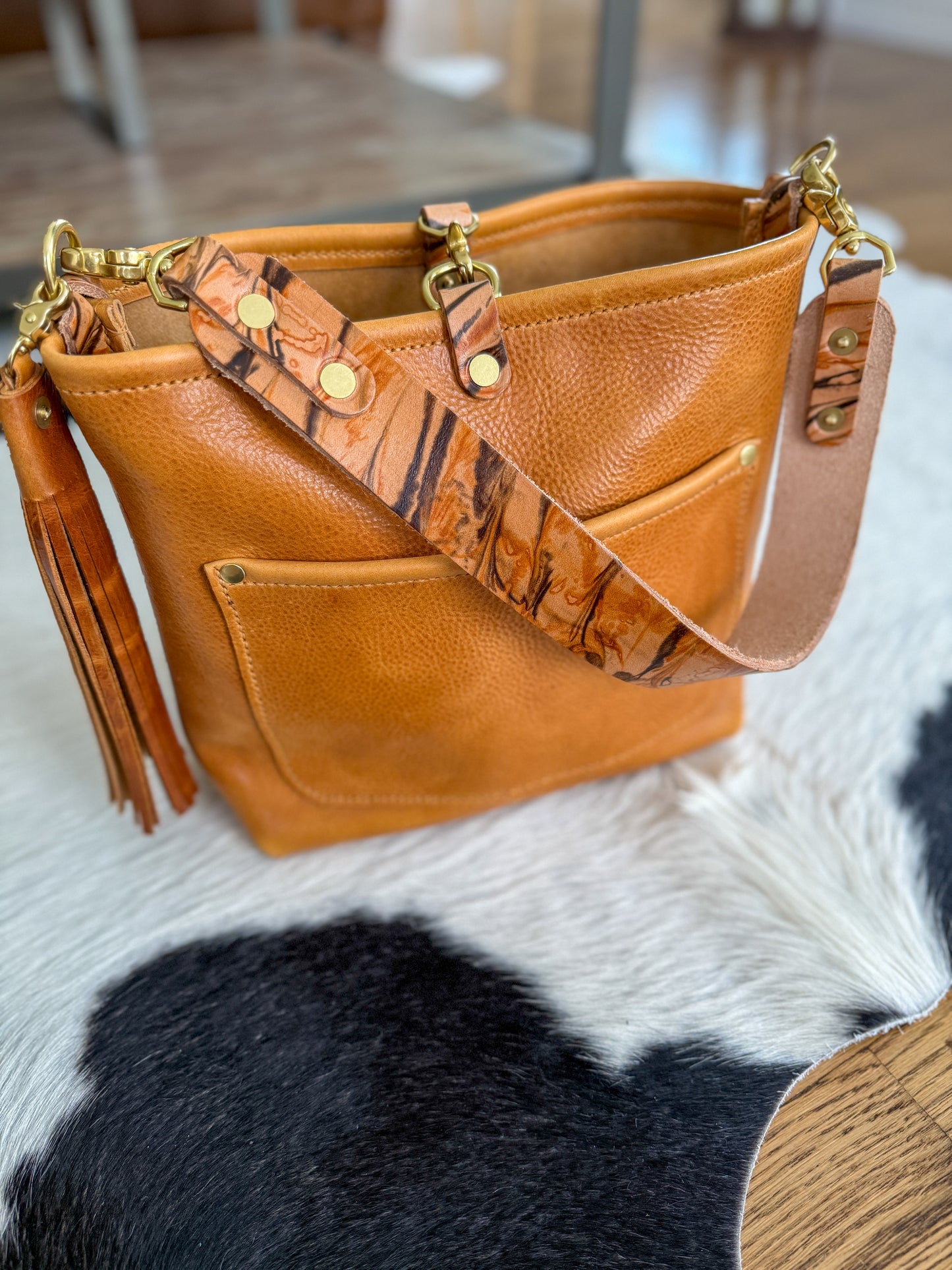 Bennett “shorty” Bucket in Honey Saffron Italian Leather