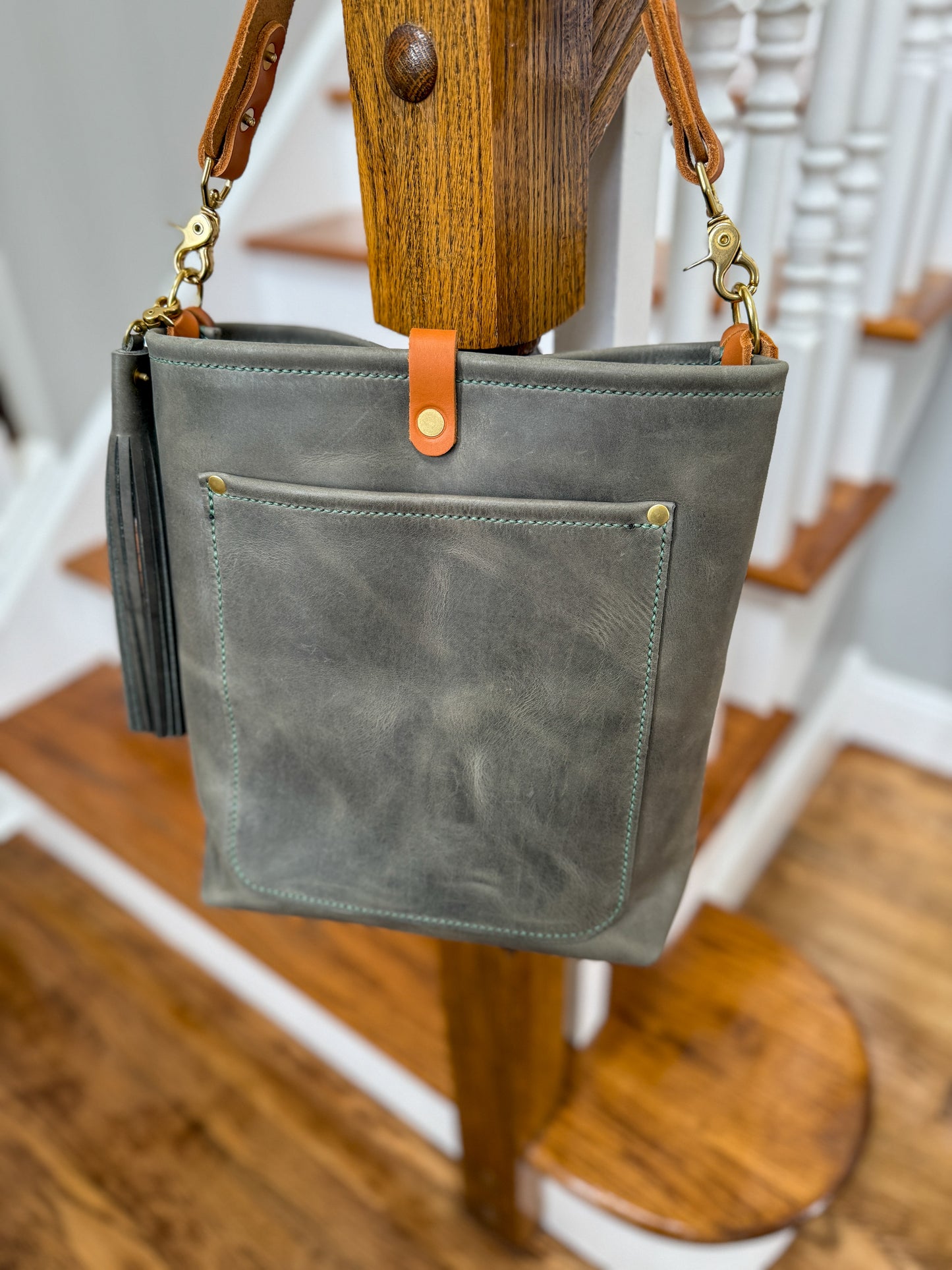 Bennett Bucket in Seagrass Derby Horween