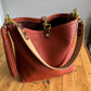 Hobo Bucket in Chestnut Full Grain Bison Leather