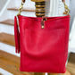 Bennett Bucket in Ruby Vachetta