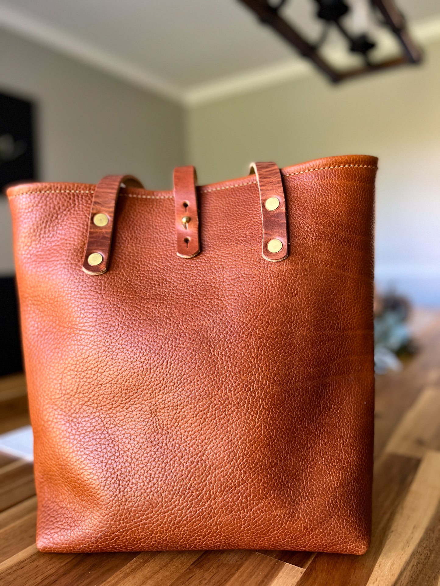 Tall Tote in Horween Montana Cognac