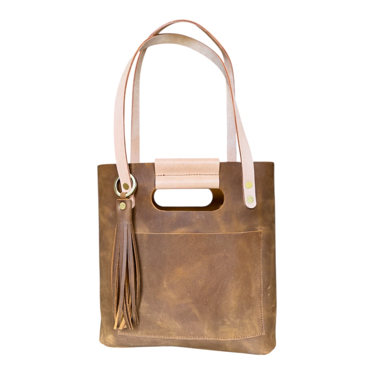 Utility Tote in Tobacco and Vachetta Leather