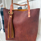 Classic Tote in Cherry Mahogany Full Grain Bison