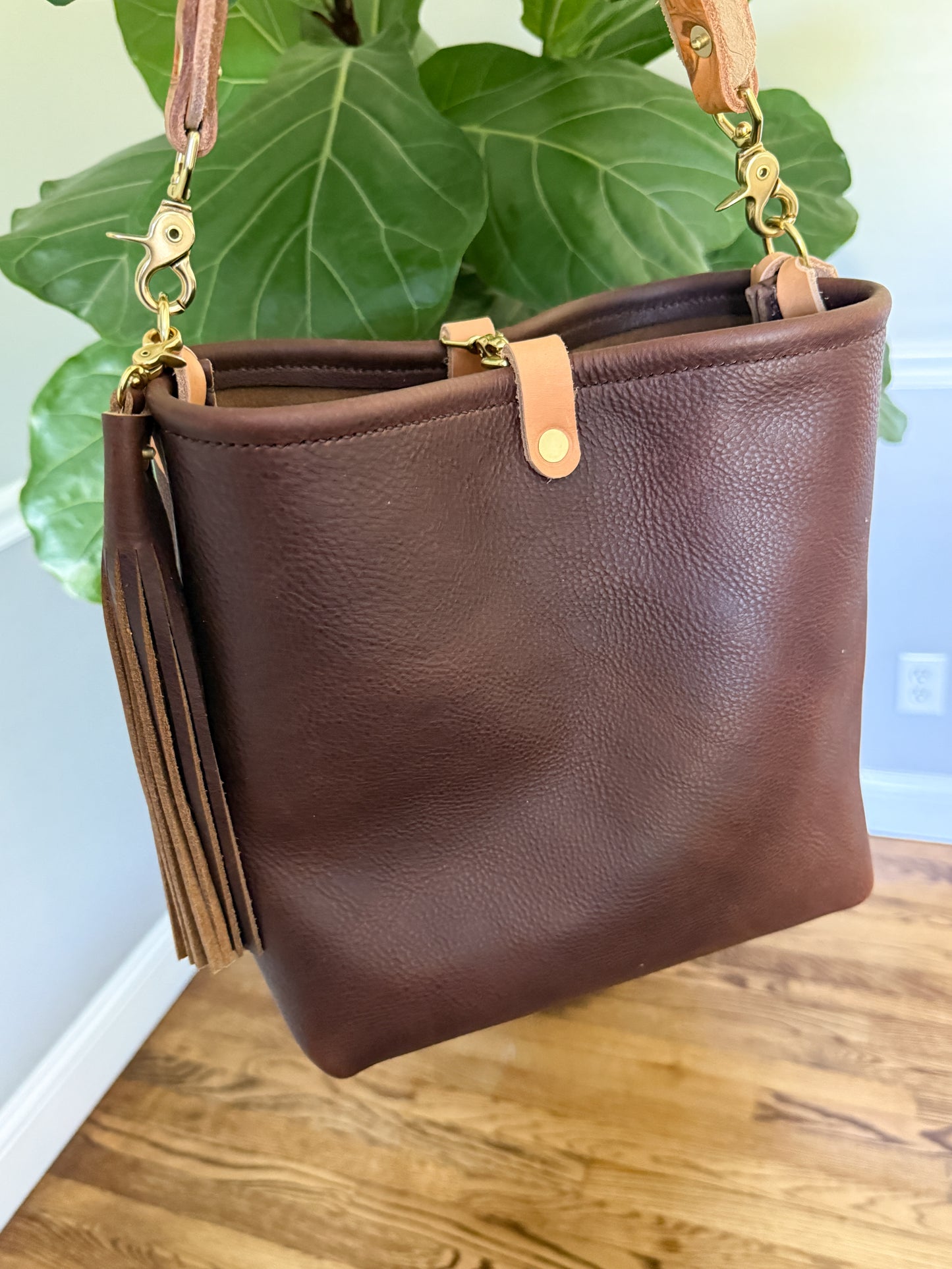 Hobo Bucket Horween Chocolate Full Grain Leather