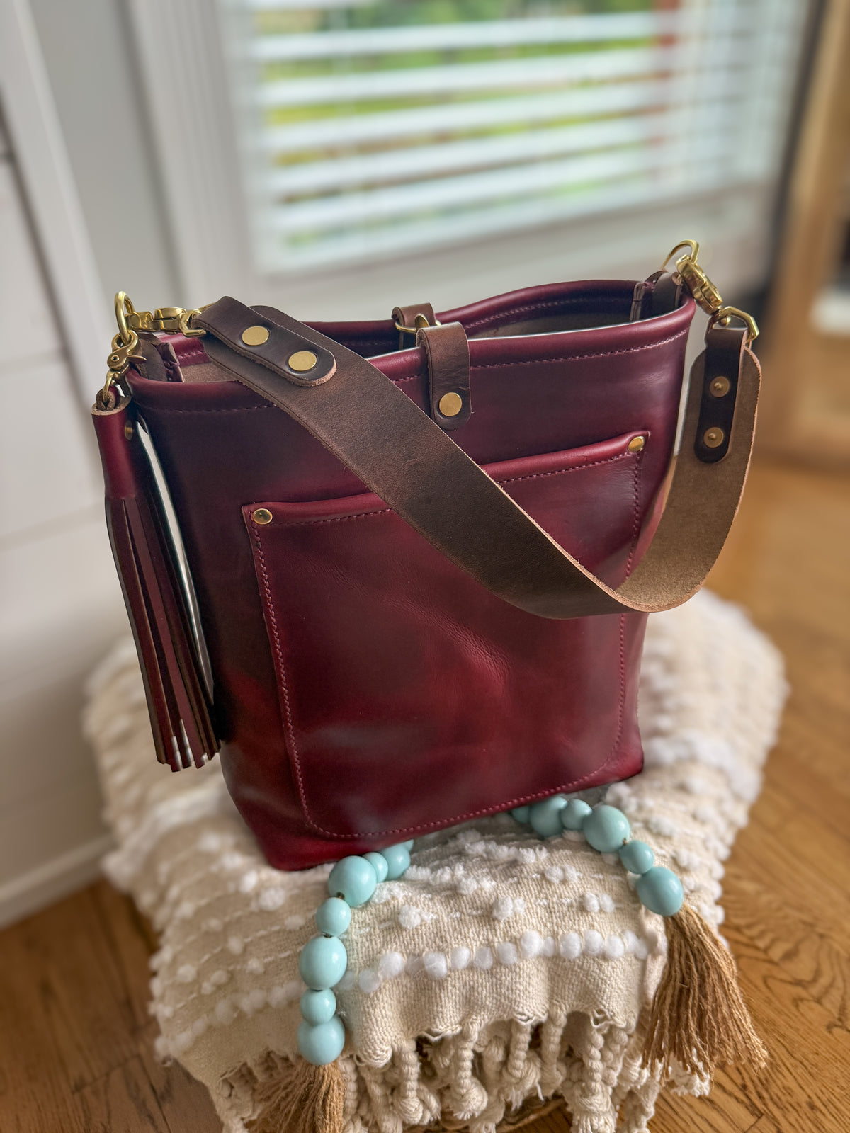 Bennett Bucket in Burgundy Chromexcel Horween