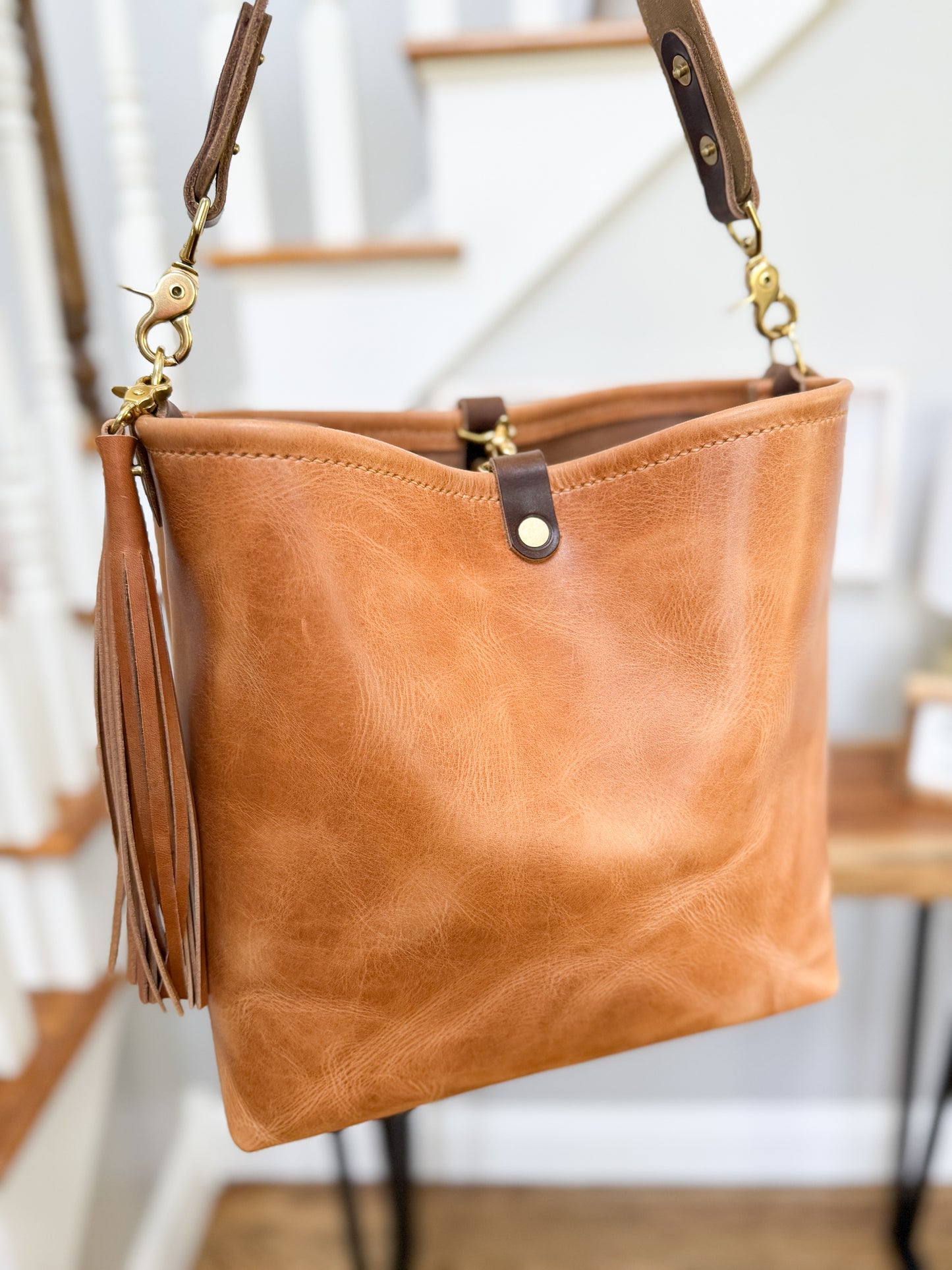 Hobo Bucket in Light Natural Horween Derby