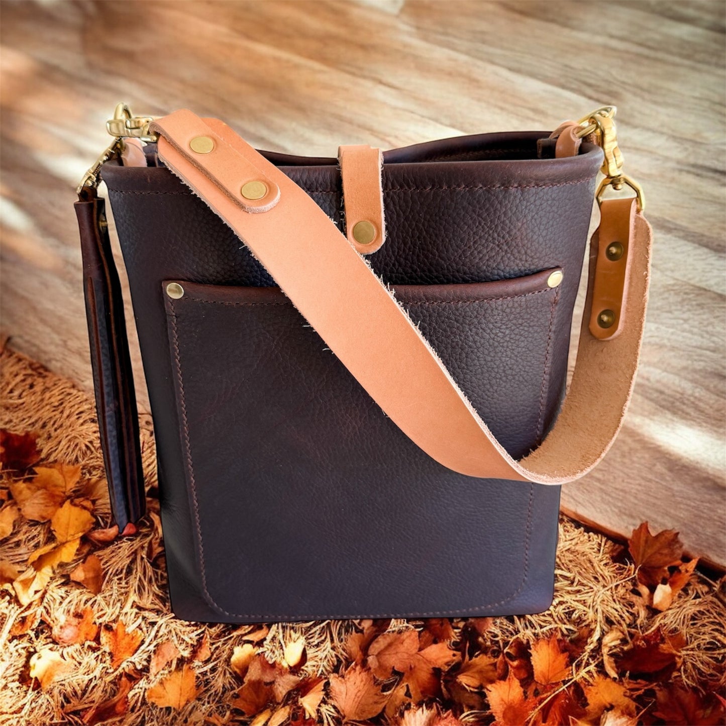 Bennett Bucket in Espresso Kodiak Full Grain Leather