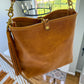 Hobo Bucket in Italian Honey Saffron Vegetable Tan w/Candy Strap