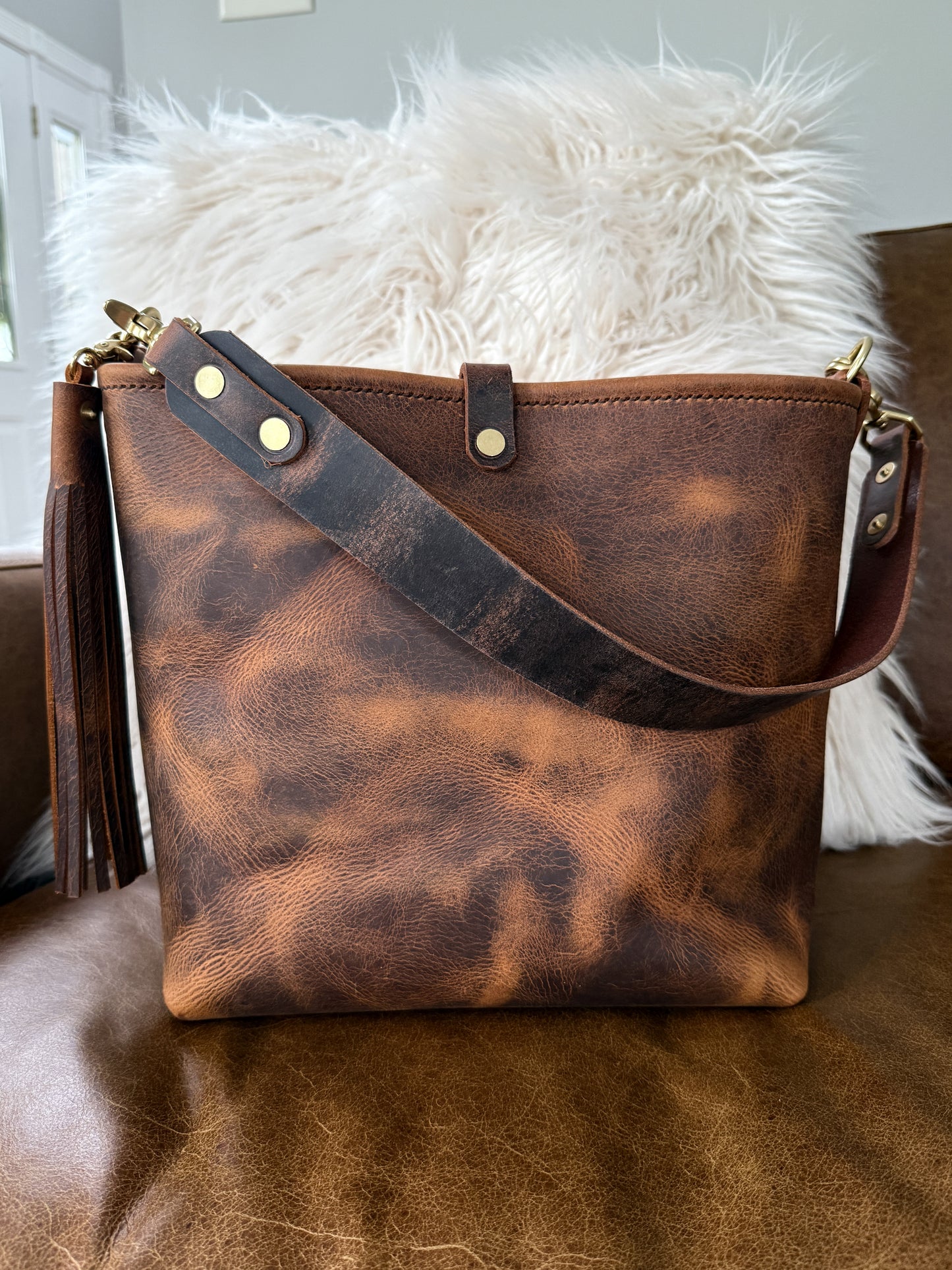 Hobo Bucket in Old Soul Full Grain Leather