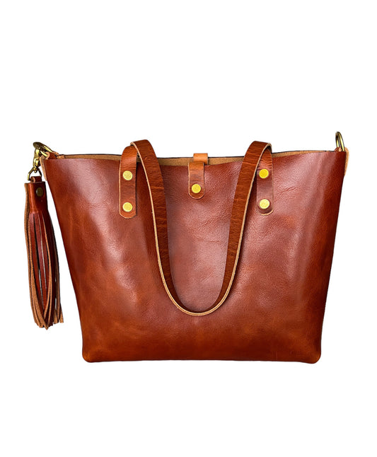 Medium Tote in Cherry Veg Tan