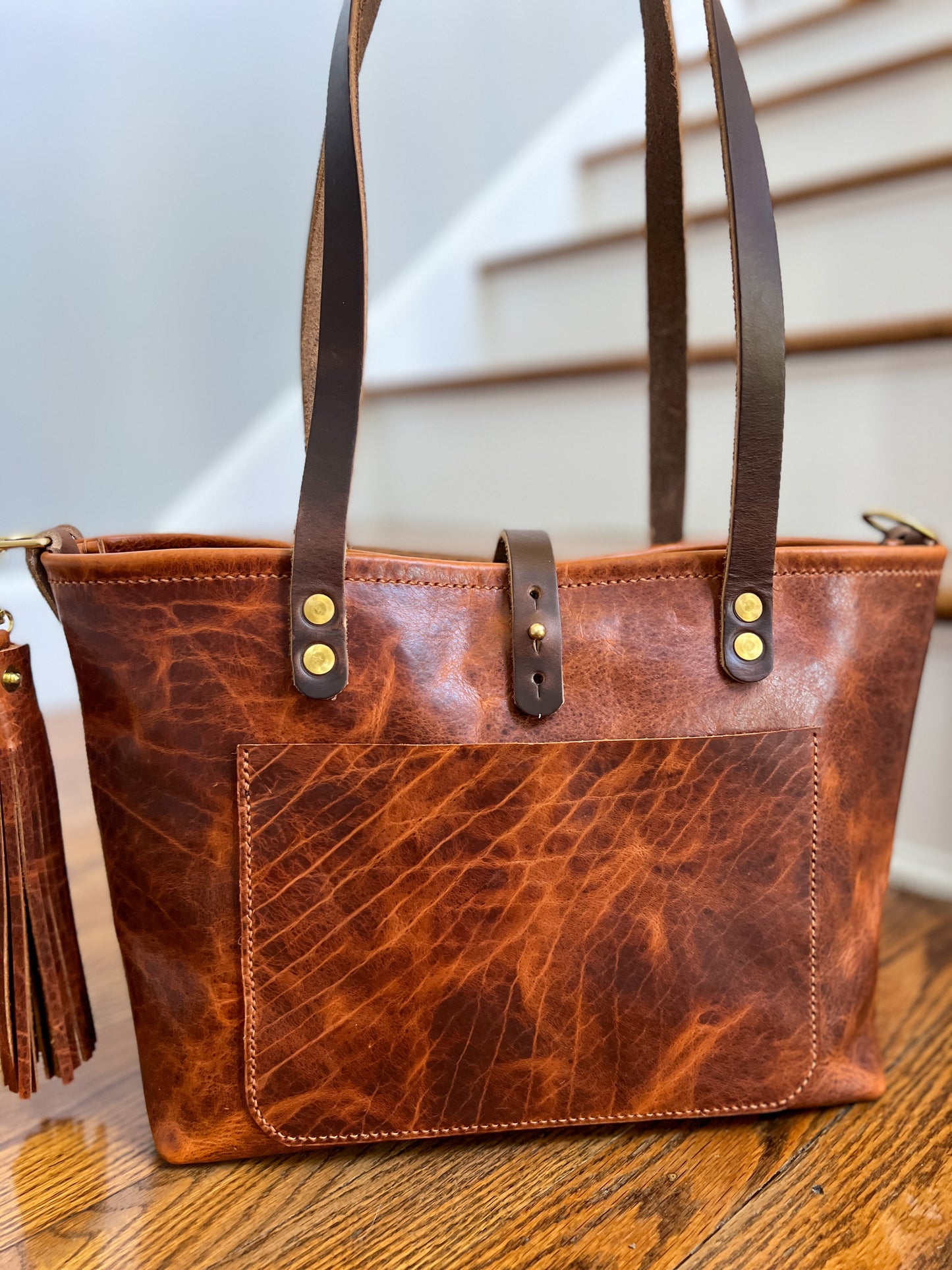 East-West Tote in Maple Glazed Bison