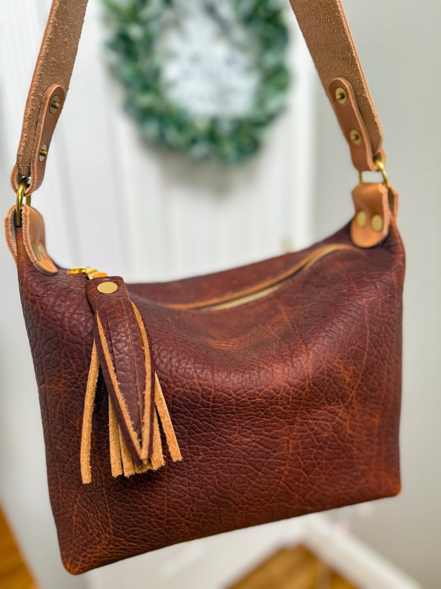 NEW Heidi Hobo Sling in Maple Cherry Shrunken Bison