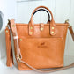 Brookie Medium Crossbody Tote in Natural Italian Full Grain Vegetable Tanned Leather