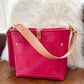 Bennett “shorty” Bucket in Fuscia Vachetta (non-milled)