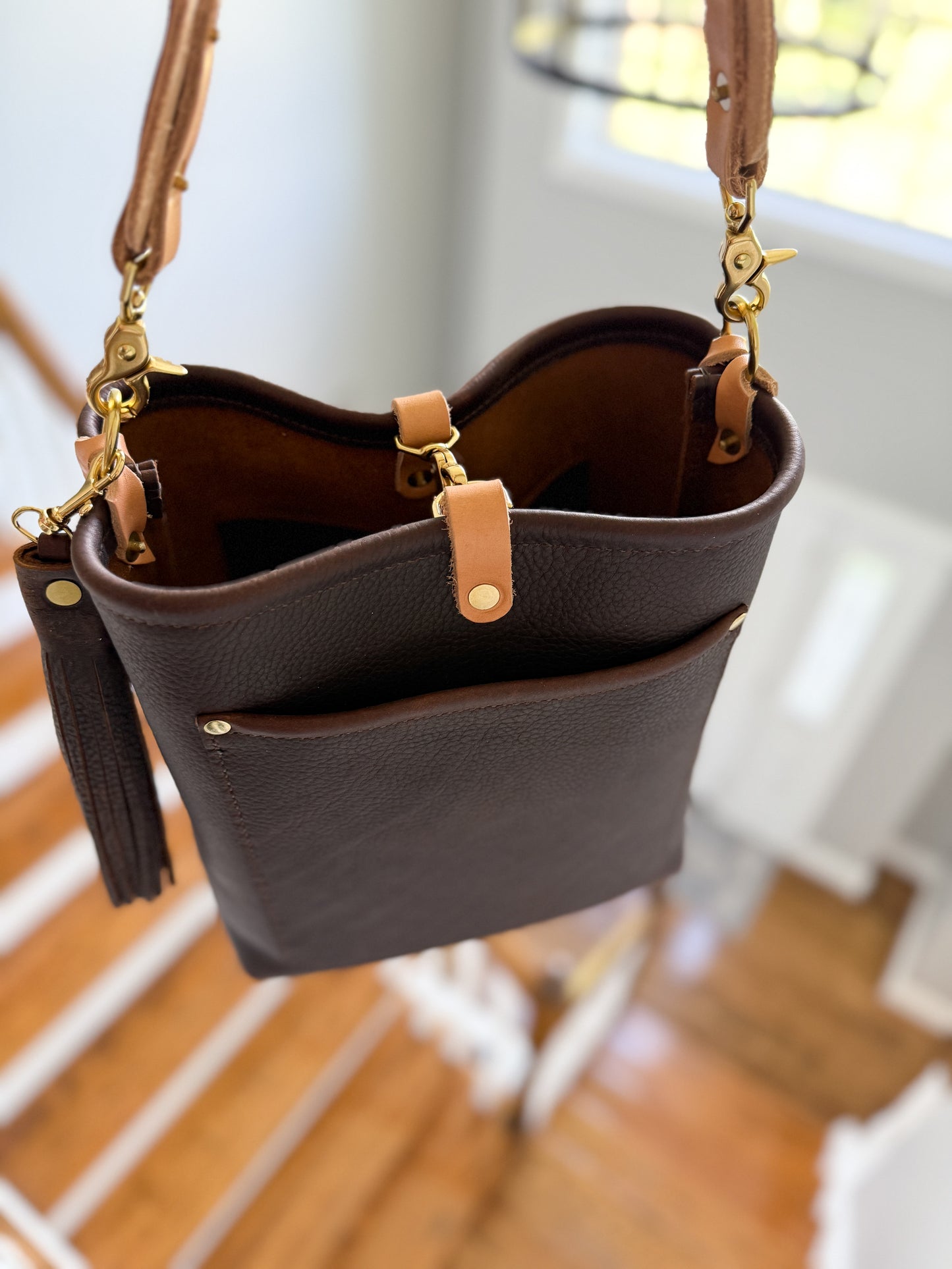 Bennett Bucket in Espresso Kodiak Full Grain Leather