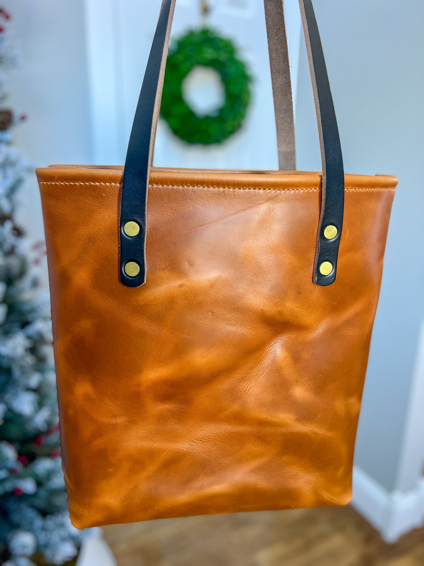 Tall Tote in Butterscotch Horween